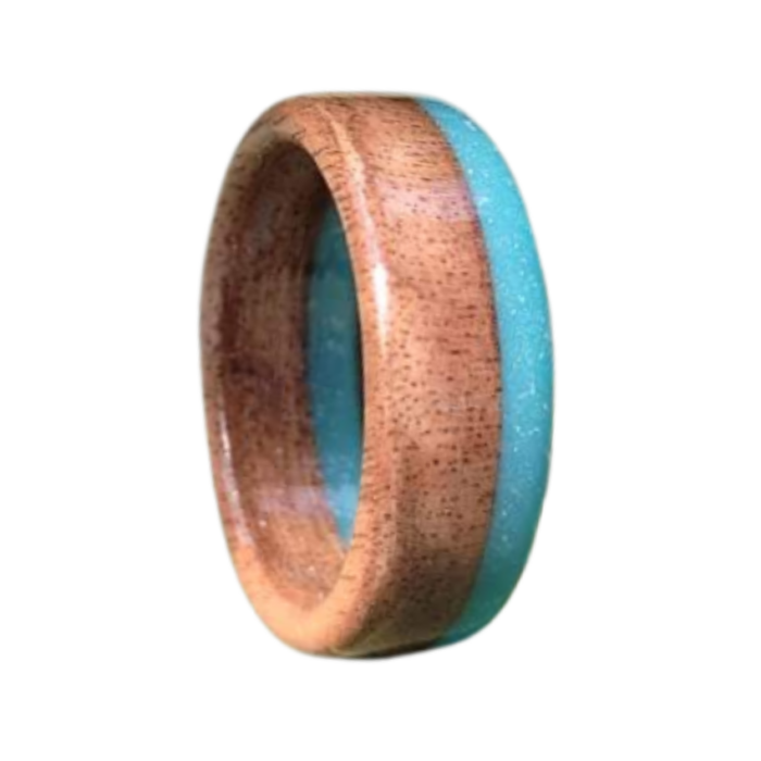 26 Prsten od Nebesko Plave Smole i Drveta