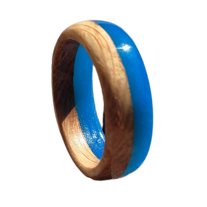 27 Prsten od Nebesko Plave Smole i Drveta