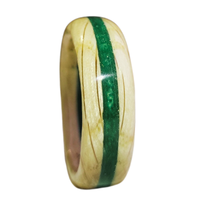 beli hrast zelena smola prsten od hrasta i epoxy smole