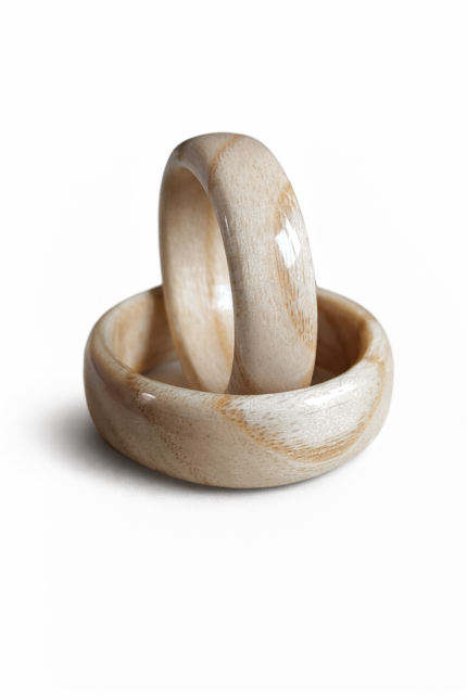 Set burmi od jasena – ručno rađen, prirodni godovi i belo - krem boje