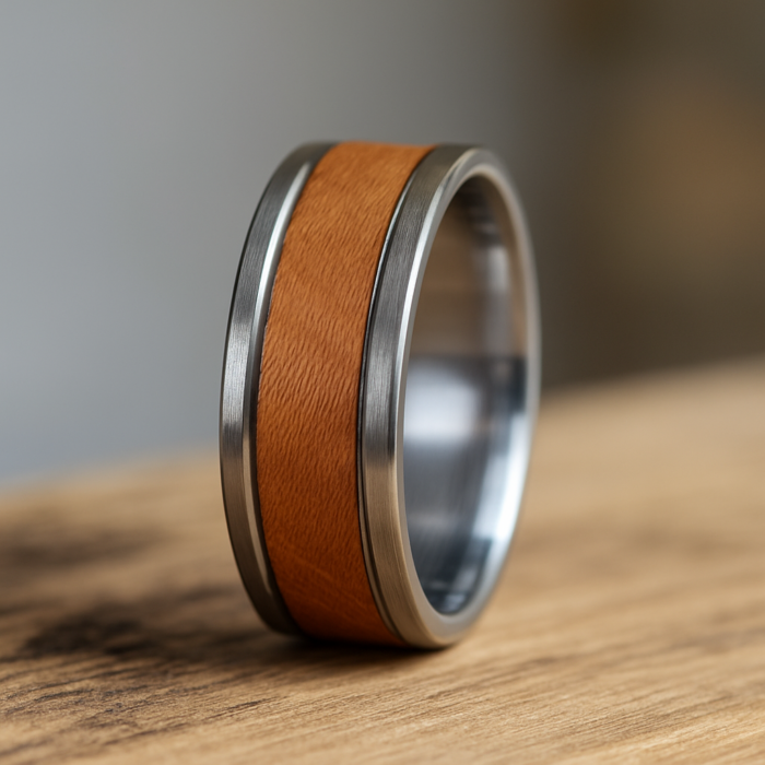 Prsten od hirurškog čelika i trešnje