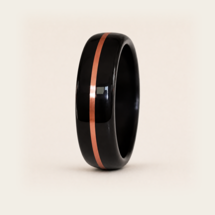 Bentwood prsten od ebony drveta sa bakrom