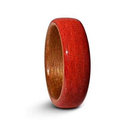 Fusion drveni prsten od crvenog ružinog drveta i oraha - unikatni rucni rad